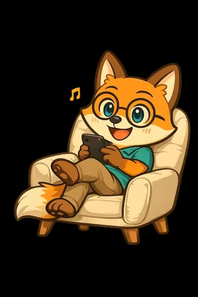 スマホで学習するフォクシリルキャラクター